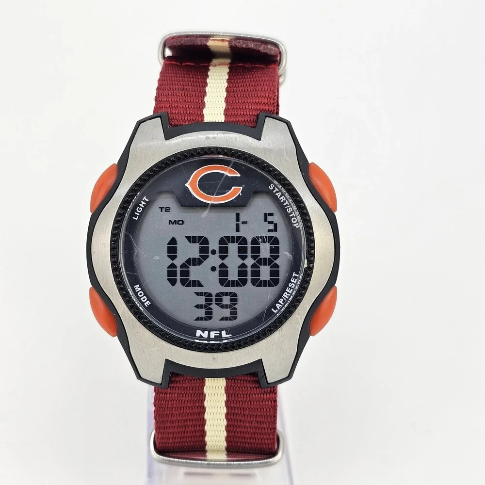 Chicago‎ Bears Digital Men's Watch Game Time 44MM New Canvas Band New Battery